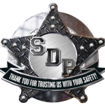 Self Defense Products llc Logo Star Badge with Diamond Plate