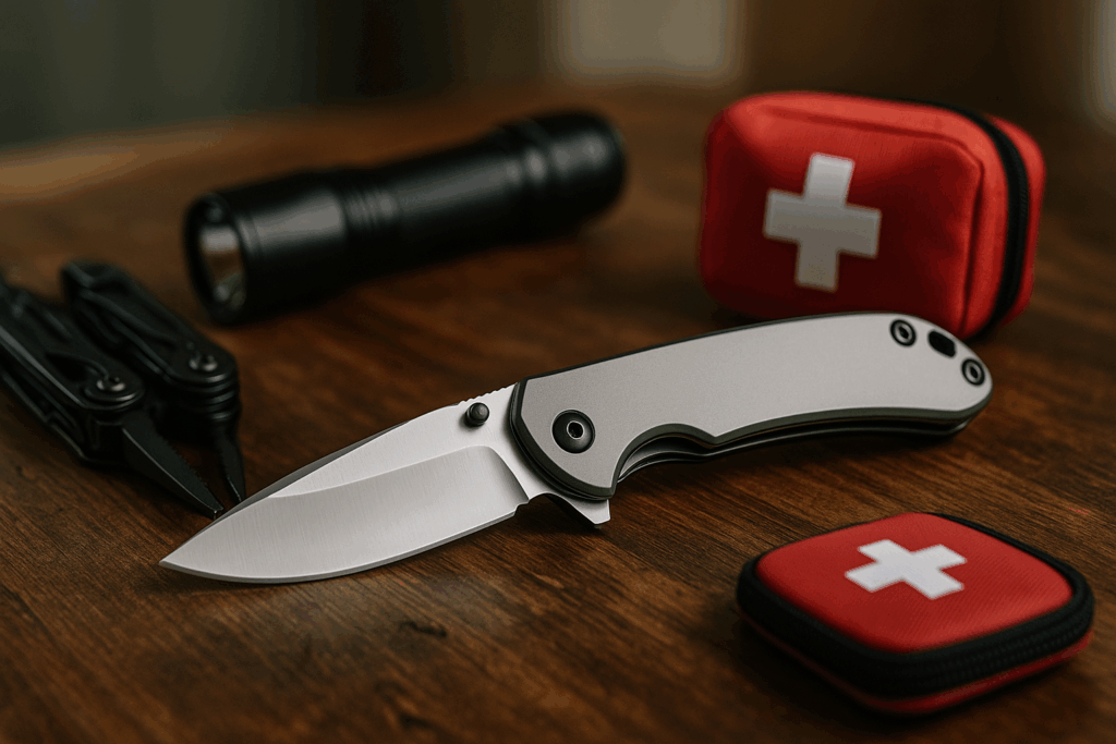 Folding pocket knife with everyday carry essentials