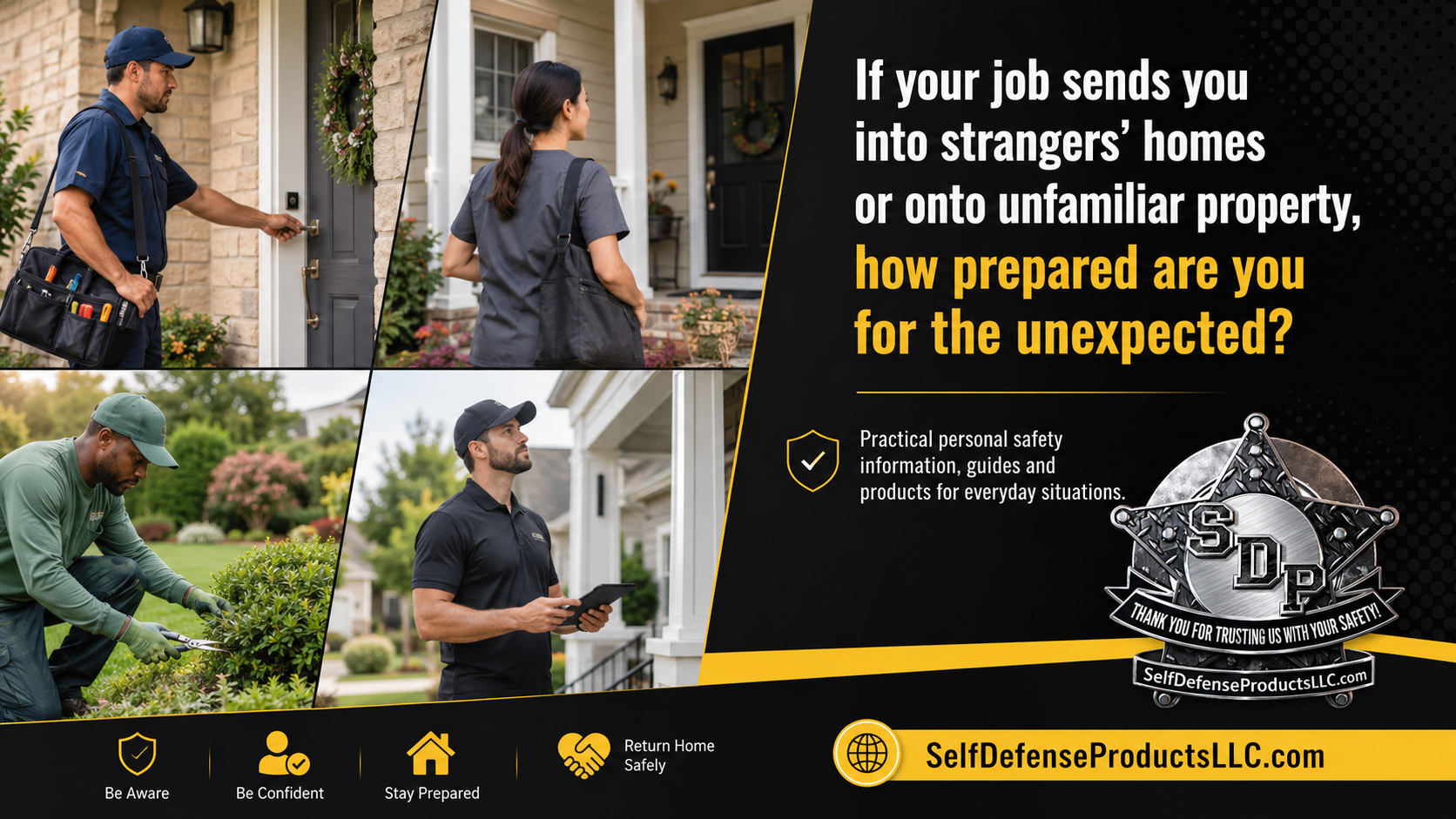 Service workers entering homes and unfamiliar property for personal safety campaign